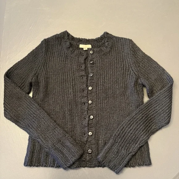 OneA Womens Black Button-Up Cardigan Sweater‎ Office Work Dressy Size M