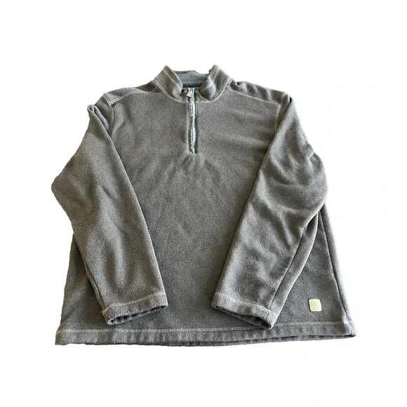 G.H. Bass & Co Men's Quarter Zip Fleece‎ Pullover Polyester Brown Size XXL 2XL