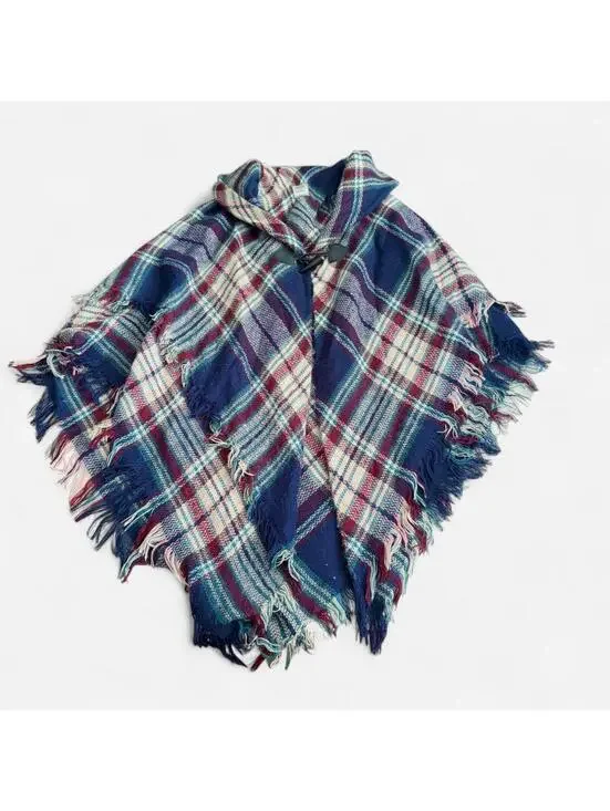 Plaid Shawl/Poncho Top