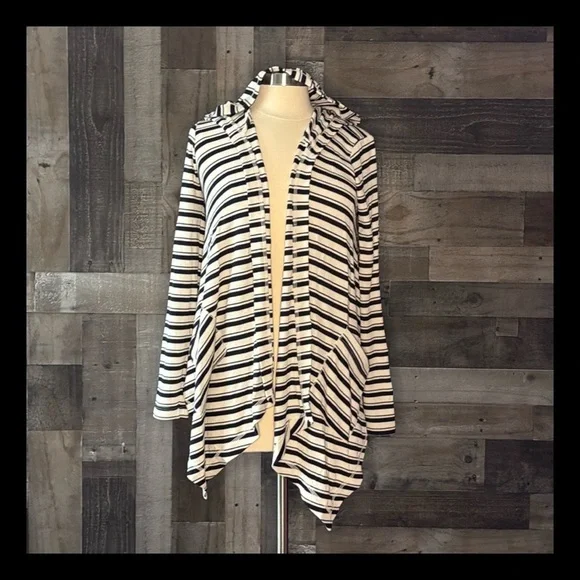 Anthropologie Splendid cascading cardigan small hoodie stripes coastal cowgirl