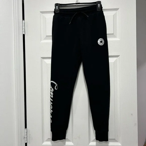 Converse Youth Size Large 12-13 yrs Chuck Taylor Black Jogger Sweatpants pockets