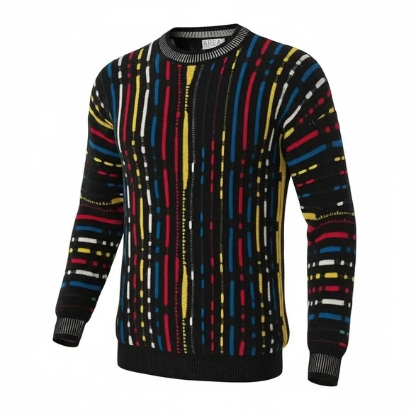 AREA Men's Multicolor Patterned Crewneck Sweater