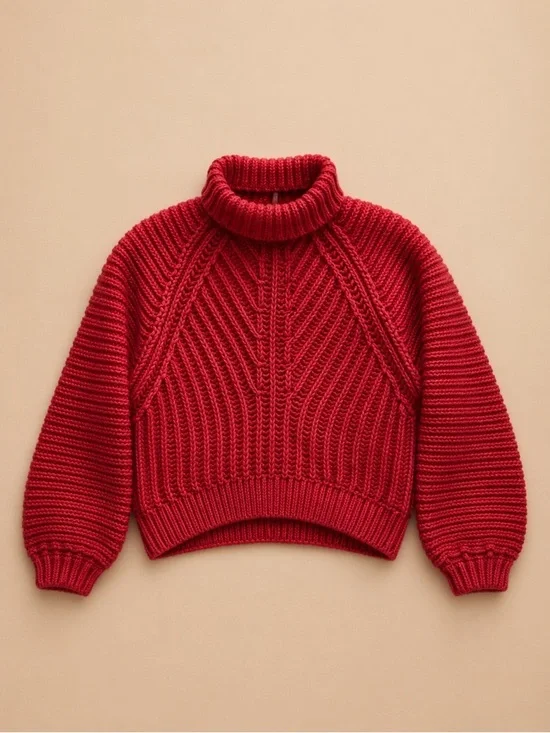 FREE PEOPLE - Pink Knit Turtleneck Long Sleeve Pullover Sweater