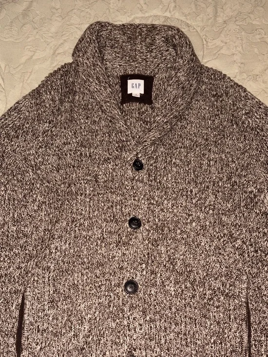 Gap Heavy Shawl Cardigan Marled Brown Men’s Small