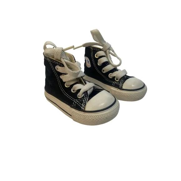 Converse Chuck Taylor All Star High Top Toddler Size 2 Black White Sneakers