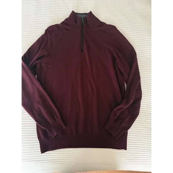Filippo Riberti Wool Cashmere Blend Sweater Made Italy Men Size M Red Quiet Luxe