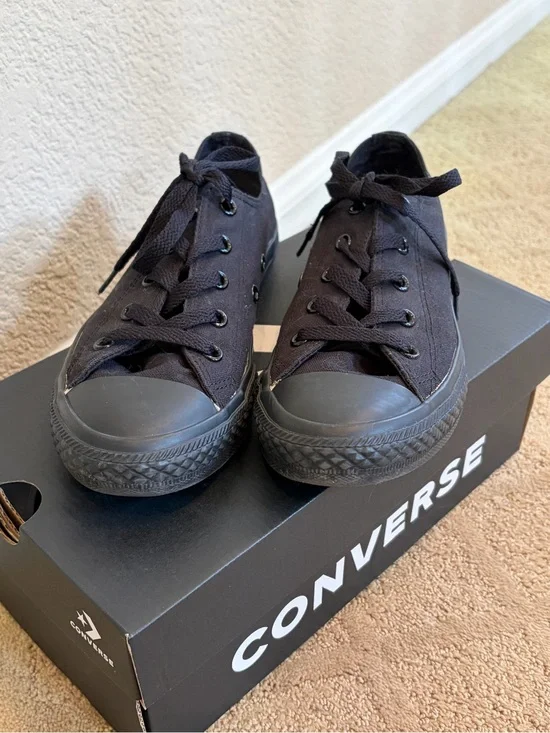 Converse All Black Low-Top Canvas Sneakers
