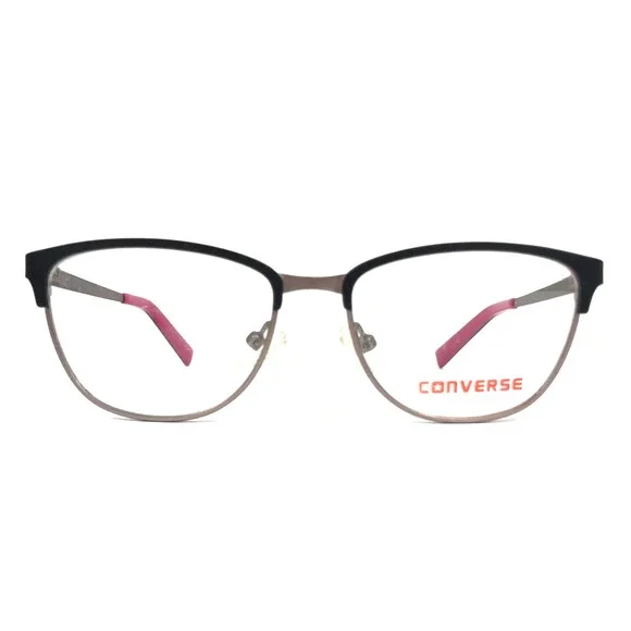 Converse Kids Eyeglasses Frames K201 BLACK Gray Pink Cat Eye Full Rim 46-14-125