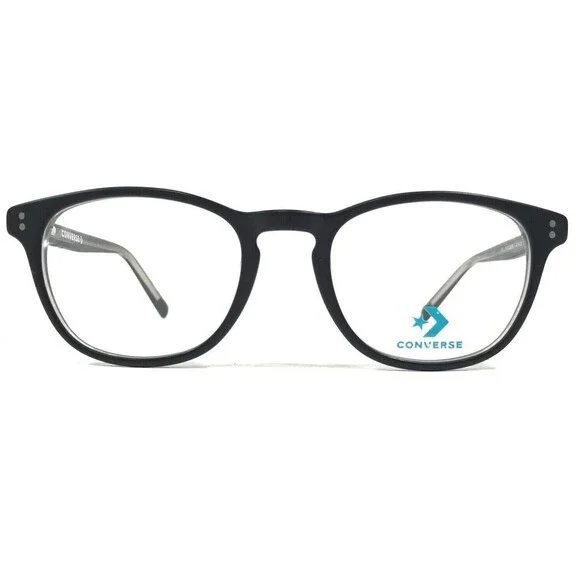 Converse Kids Eyeglasses Frames K305 BLACK/CRYSTAL Clear Black Round 47-19-135