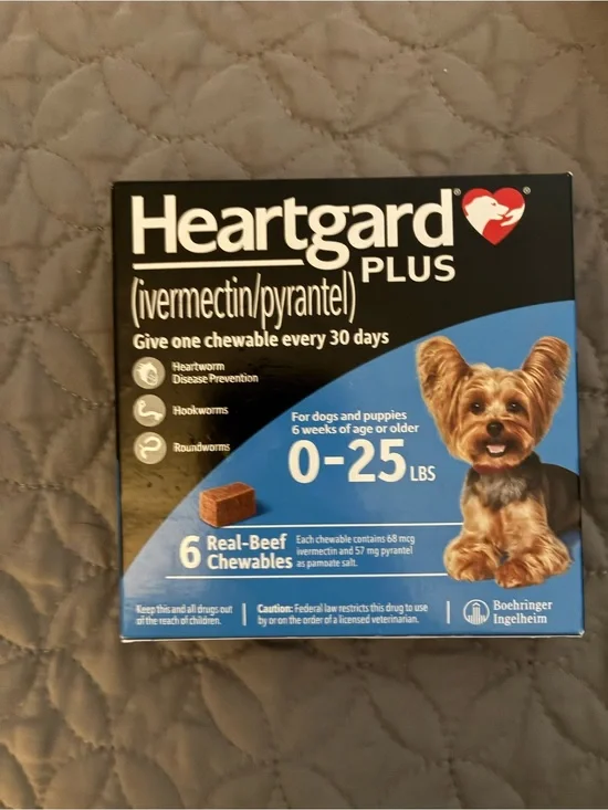 Heartgard plus for dogs 0-25 lbs 6 pack
