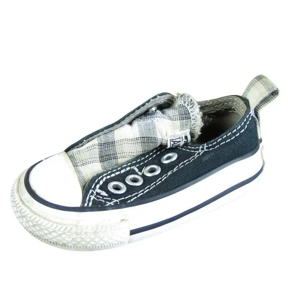Converse Unisex Sneaker Laceless‎ Sz T 3 Medium Black Fabric Slip On
