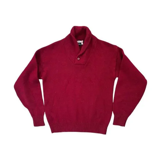 Vintage 70s 80s Fieldmaster Wool Men's L Tall Men's Grandpa Sweater Red Gorpcore