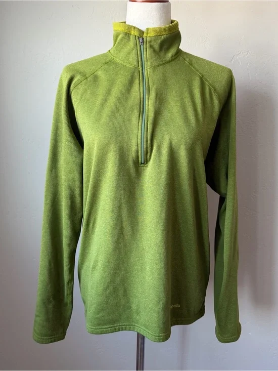 Mens Patagonia Pullover Sweater Medium Green Half Zip Shirt