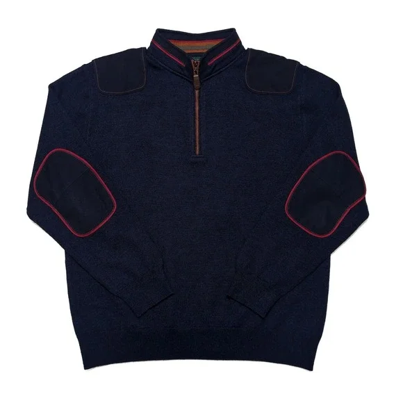 ORVIS 100% Merino Wool 1/2 Zip Sweater Hunting Elbow Patches 2ER1 Upton Large L