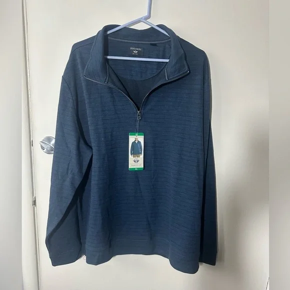 Dockers Men's Dark Blue Zip-Up Sweater