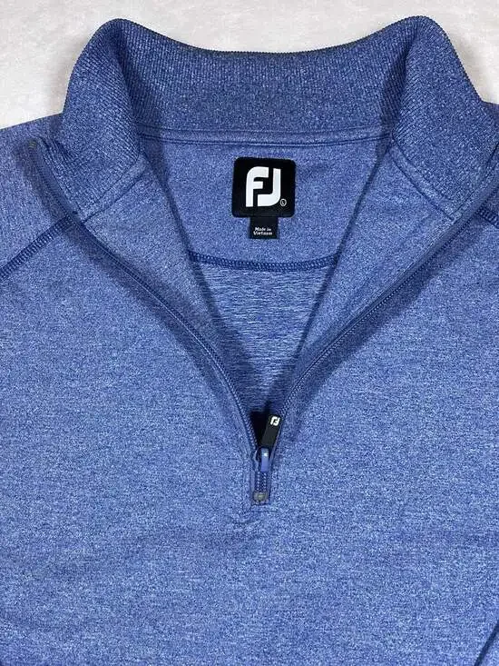 FootJoy FJ Men's Heather Blue 1/4 Zip Golf Pullover