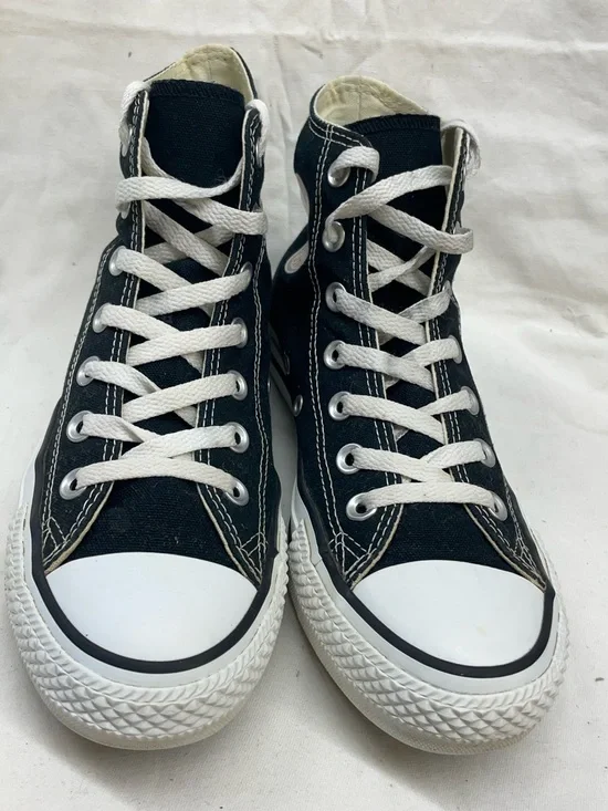 Converse All Star Classic High-Top Kids Sneakers in Black with White Laces sz 5