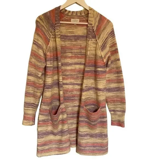 Lucky Brand medium space dye color cardigan pockets