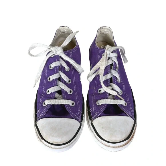 Converse All Star Lo Top Purple Casual Retro Sneakers Youth Size 2
