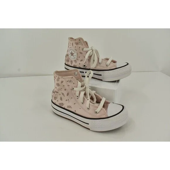 Converse Kids Chuck Taylor All Star High Top Fall Leaves Pink Youth Size 13