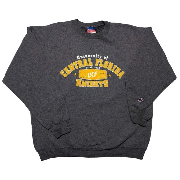Vintage CHAMPION UCF Knights Crewneck Sweatshirt Y2K Gray Men's XL
