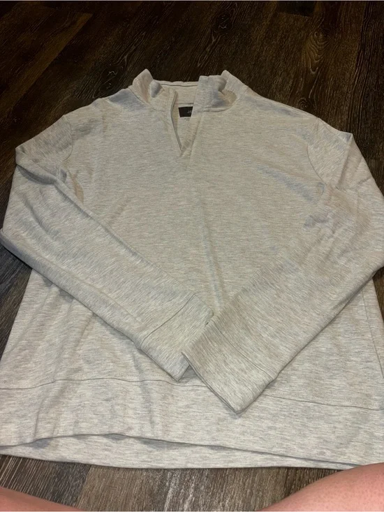 JEFF quarter zip  Men's Light Gray Quarter-Zip Pullover Sweater