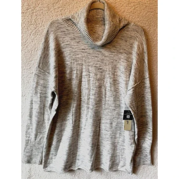 RD Style Sweater Women's 2XL Ursula Spongey Turtleneck Pullover Light Grey‎ NWT
