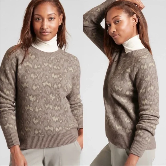 Athleta Hawthorn Textured Crew Sweater / Sahara Bluff Grey‎ / SZ XL