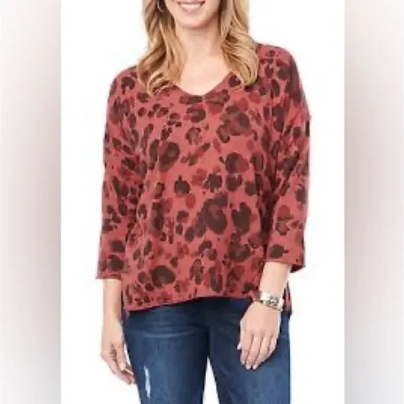 Democracy Cutout Back Leopard Sweater