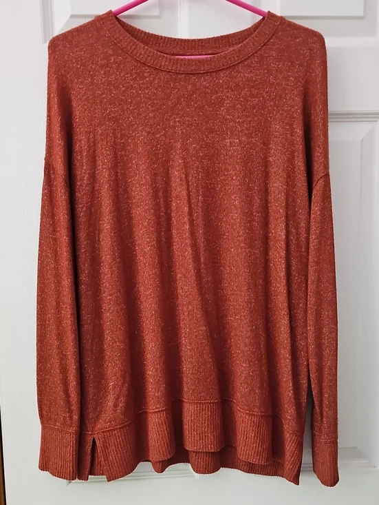 Time and Tru Rust Crewneck Sweater