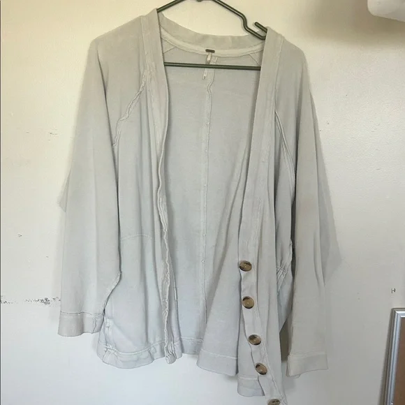 Free people XS button down oversized sweater