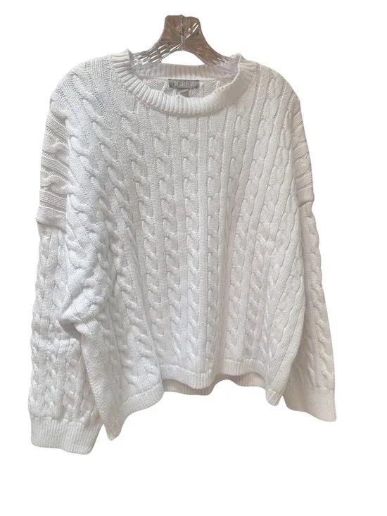 J. Crew White Cable Knit Sweater - Women's 2X
