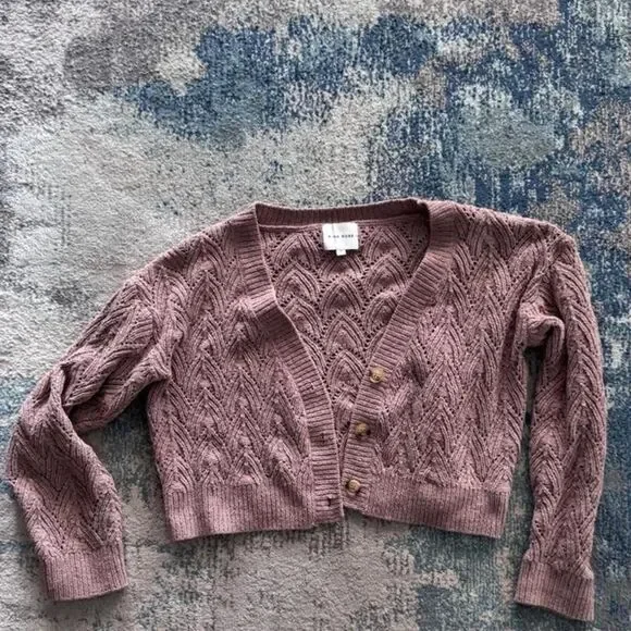 Pink-rose Women's Pink and Purple Cardigan