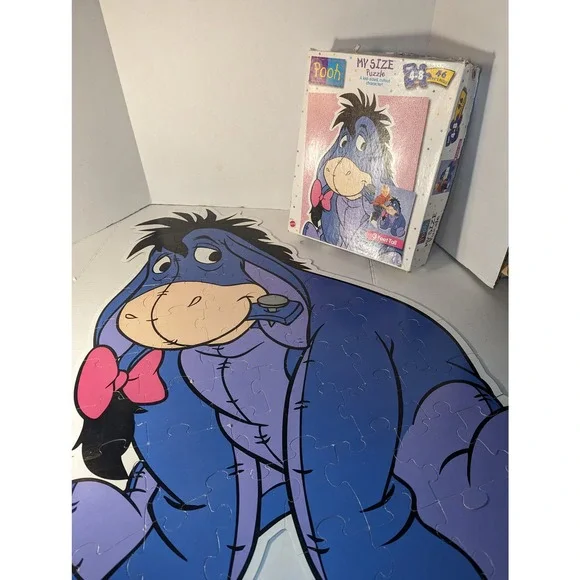 Vintage 1998 Disney Winnie Pooh Eeyore 3' My Size Puzzle Collectible Complete