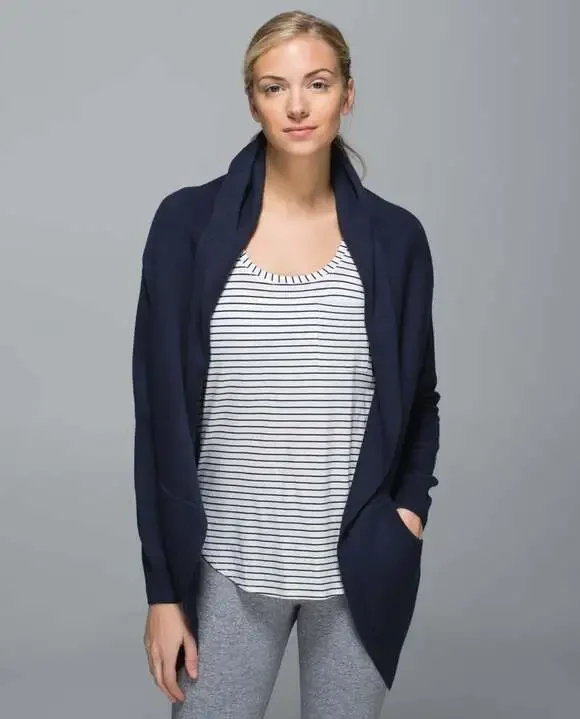 Lululemon Cabin Yogi Reversible Cashmere Blend Open Cardigan Wrap