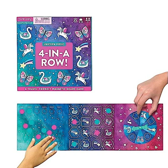 Unicorn Magic 4-in-a-Row Magnetic Board Game‎ Perfect for travel Kids 5 To 10