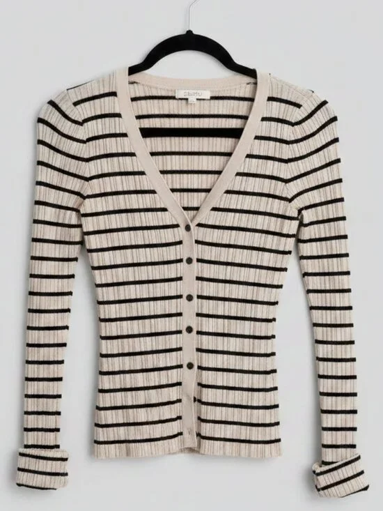 Z Supply Striped Ribbed Cardigan Size S