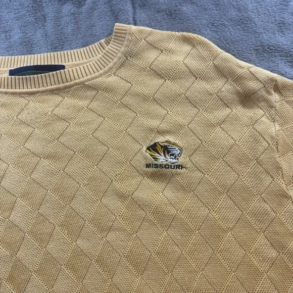 Vintage Missouri Tigers Robert Trent Jones‎ Diamond Knit Golf Sweater Mens XL