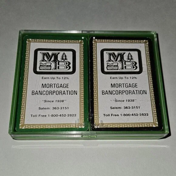 2 VTG Decks Playing Cards Mortgage Bancorporation Bank Salem Oregon READ