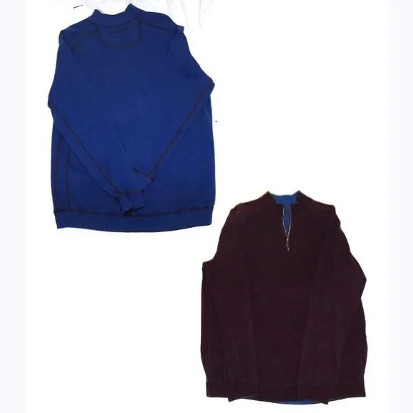 Tommy Bahama Reversible blue/maroon knit sweater