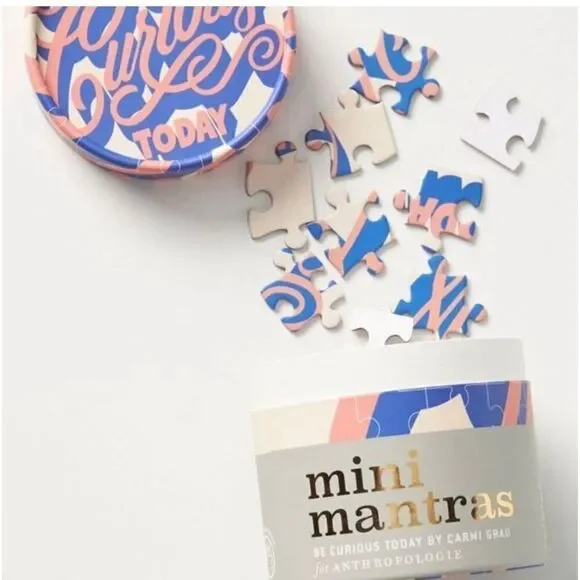 Anthropologie Mini Mantra Be Curious Today 42 piece puzzle
