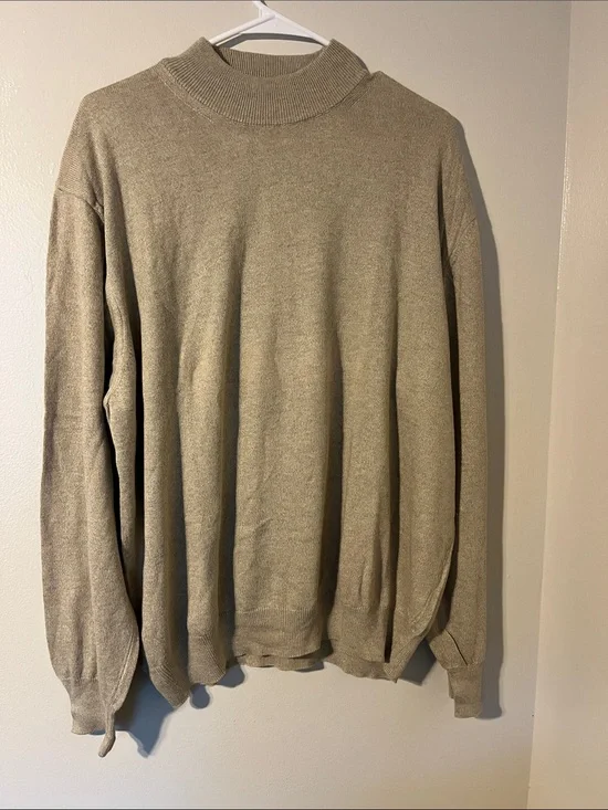 Men's Turtleneck Sweater in Taupe - Minimal Knit