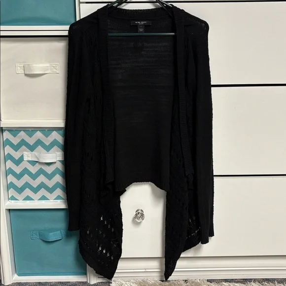 Crochet detail-Black Cardigan Sweater. Women’s Small. Excellent condition.