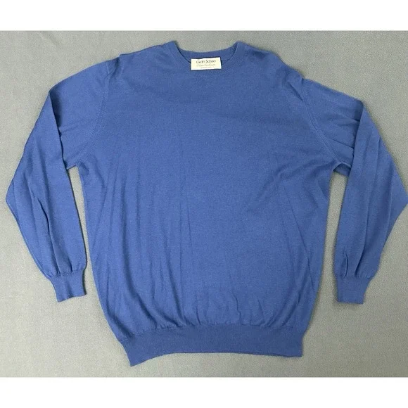 Gran Sasso Cashmere Blend Sweater Men's XL Blue