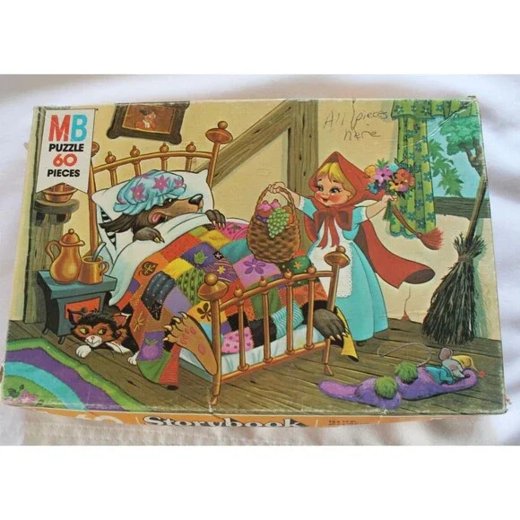 Vintage Storybook Jigsaw Puzzle 1978 Little Red Riding Hood MB Complete