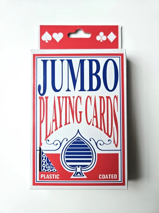 Jumbo Playing Cards Full Deck Plastic Coated NWT