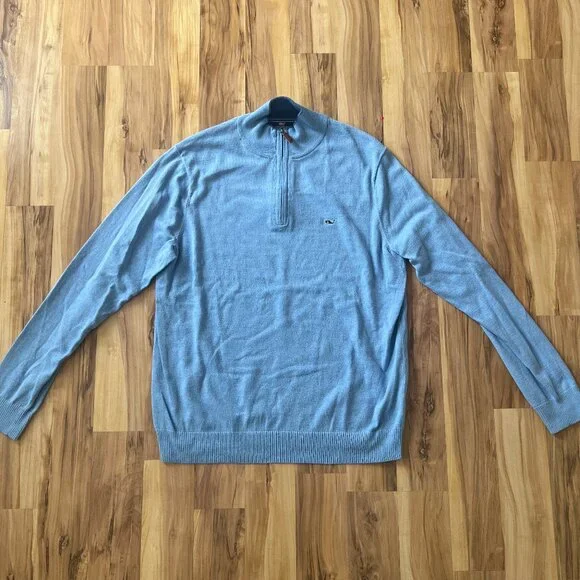 Vineyard Vines Men's Quarter Zip Blue, Size M