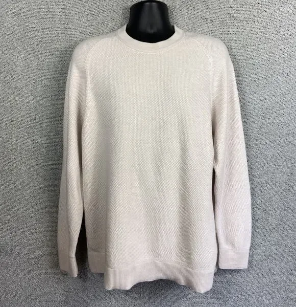 Lululemon Textured Knit Crew Neck Sweater Men’s Cream Transition Piece Fall XL