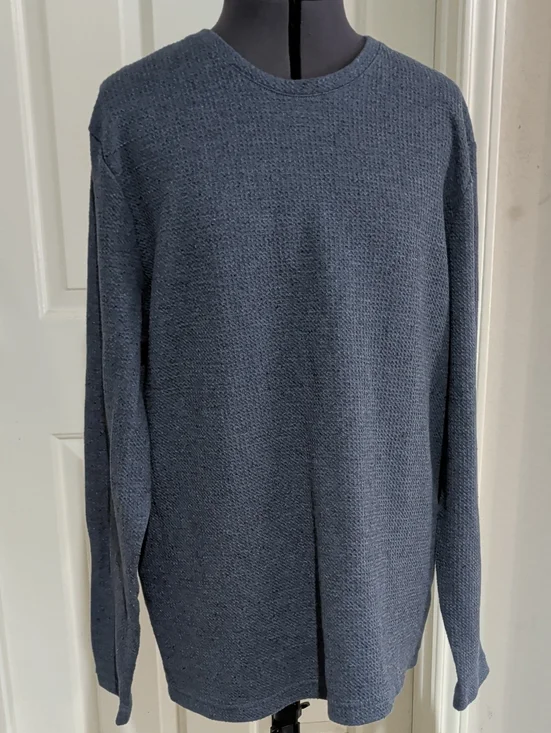 English Laundry Men's Textured Crewneck Sweater in Slate Blue XL