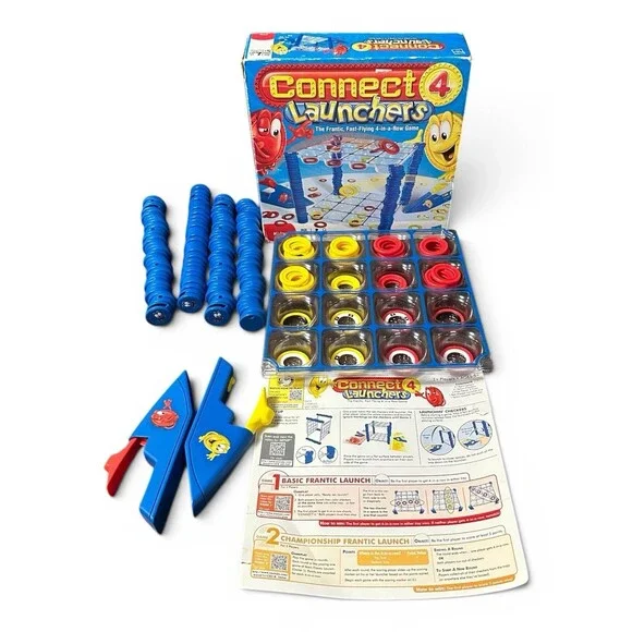 Connect 4 Launchers COMPLETE Milton Bradley 2009 Four in a Row Launch Action